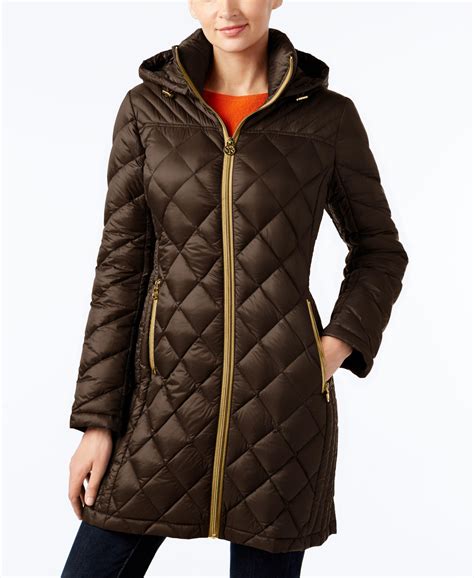 michael kors brown puffer jacket|packable down jacket Michael Kors.